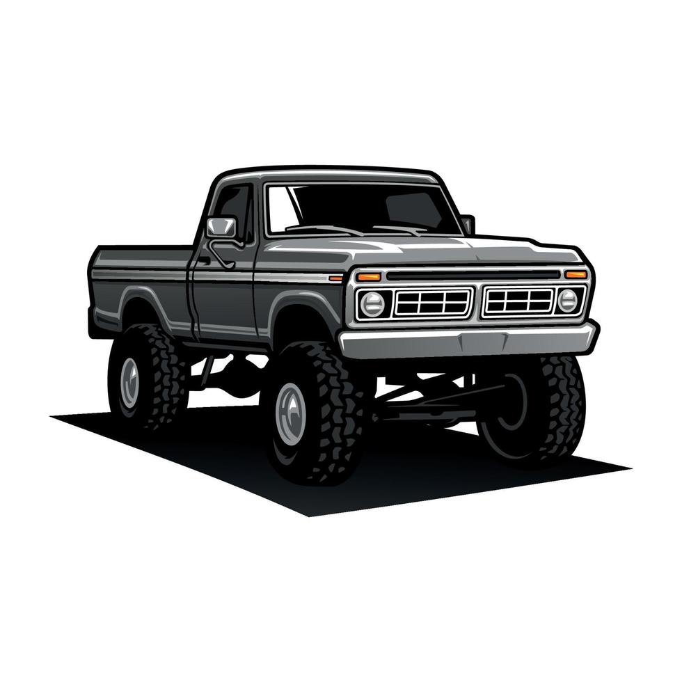 american retro lifted truck illustration vector 19629332 Vector Art at