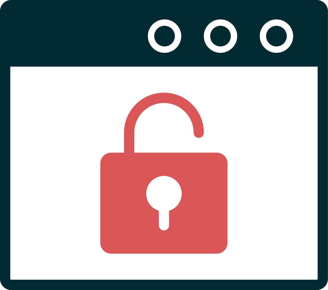 Browser Unlock Vector Icon