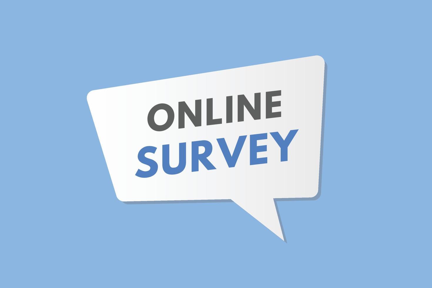 Online Survey text Button. Online Survey Sign Icon Label Sticker Web Buttons vector