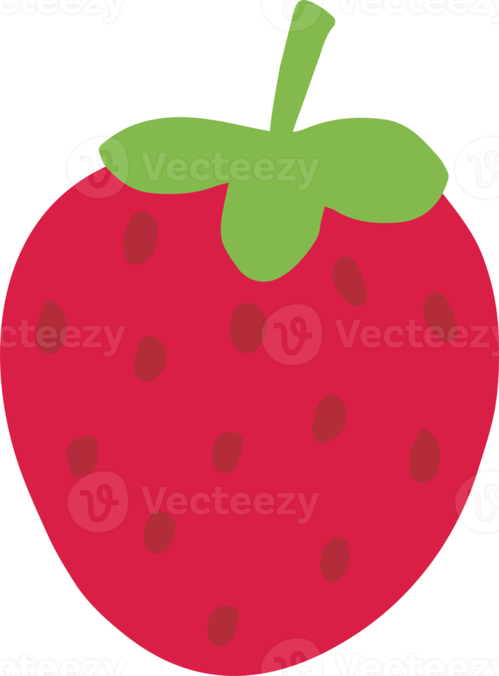 strawberry illustration hand drawn style png