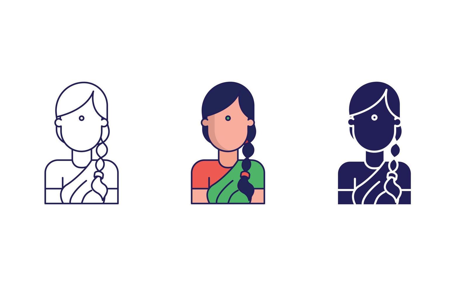 Outline women icon vector