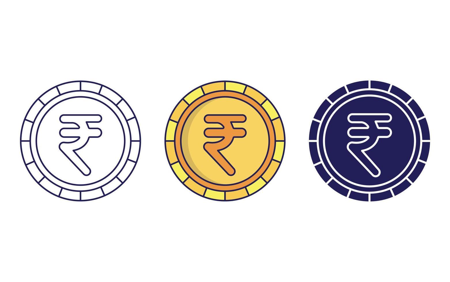 Outline Rupee icon vector