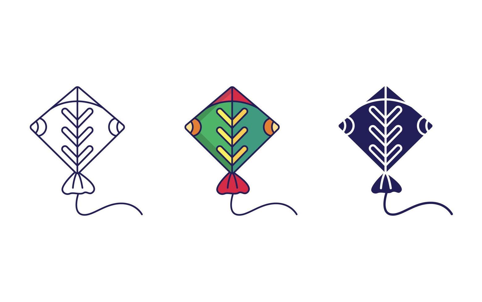 Outline Kite icon vector