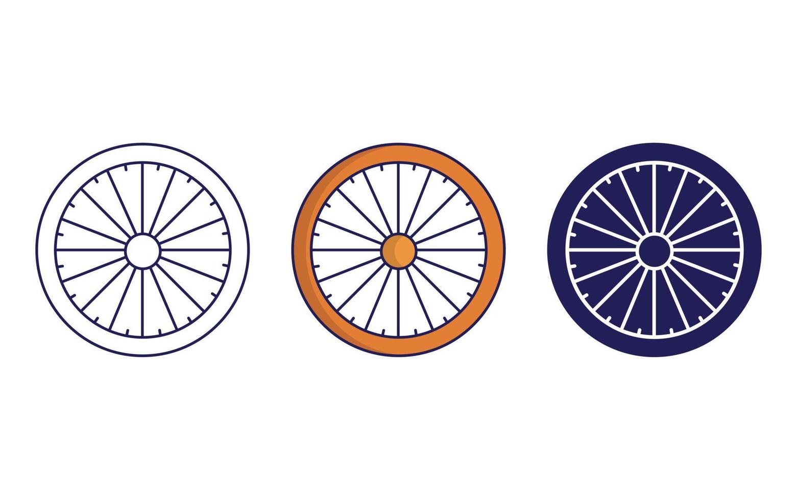 Outline Dharma Wheel icon vector