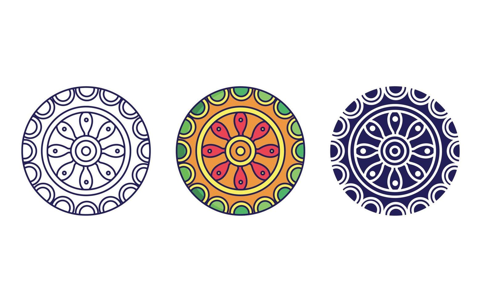 Outline Mandala icon vector