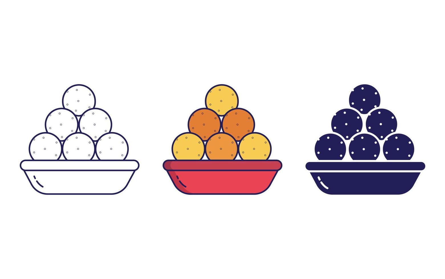 Outline Laddu icon vector