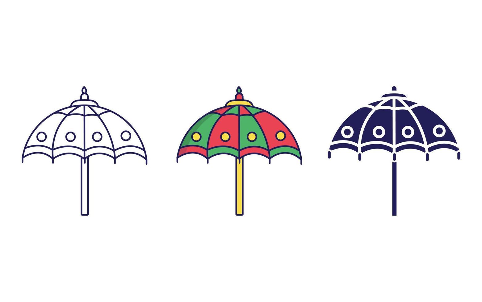 contorno paraguas icono vector
