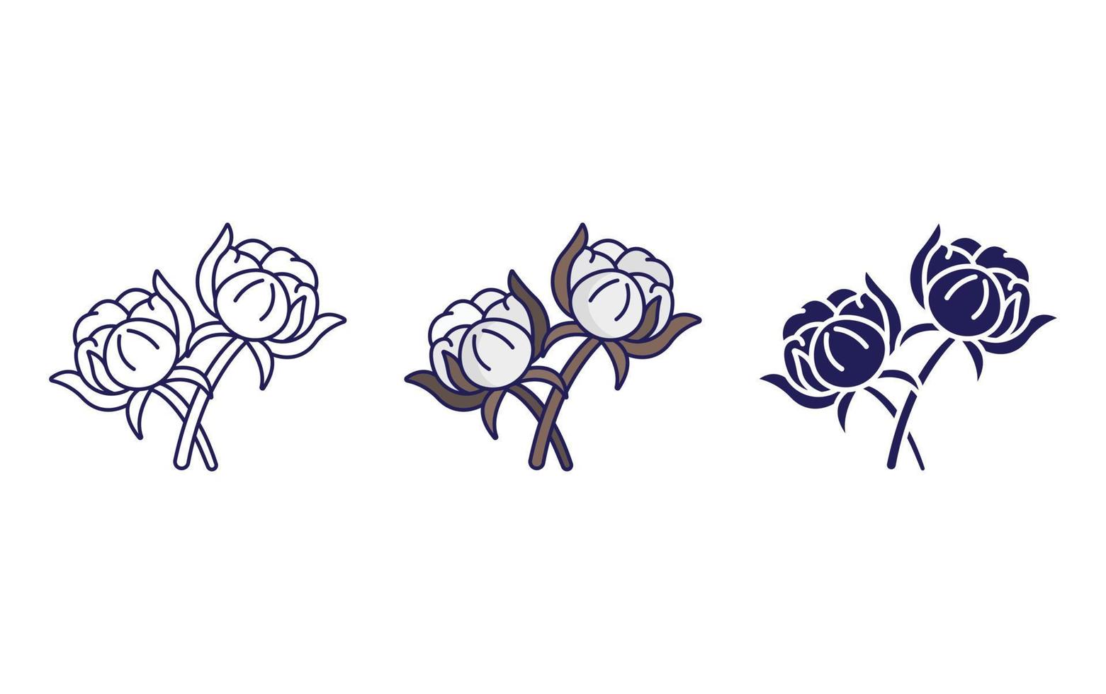 Outline Cotton icon vector