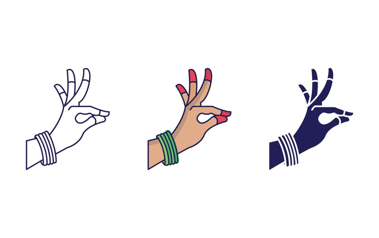 Outline Hand gesture icon vector