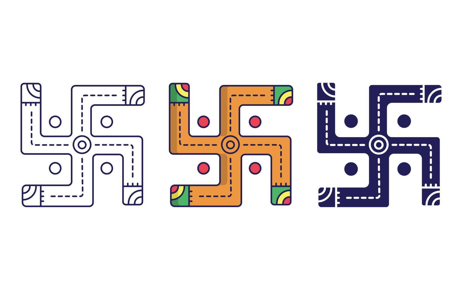 Outline Swasthik icon vector