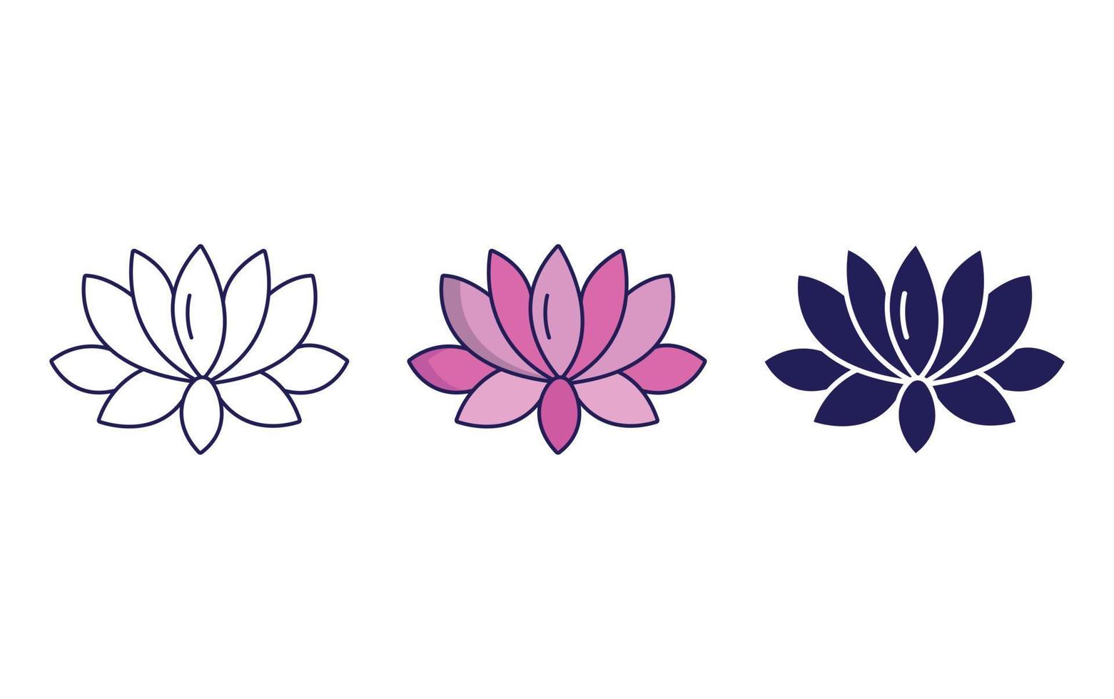 Outline Lotus icon vector