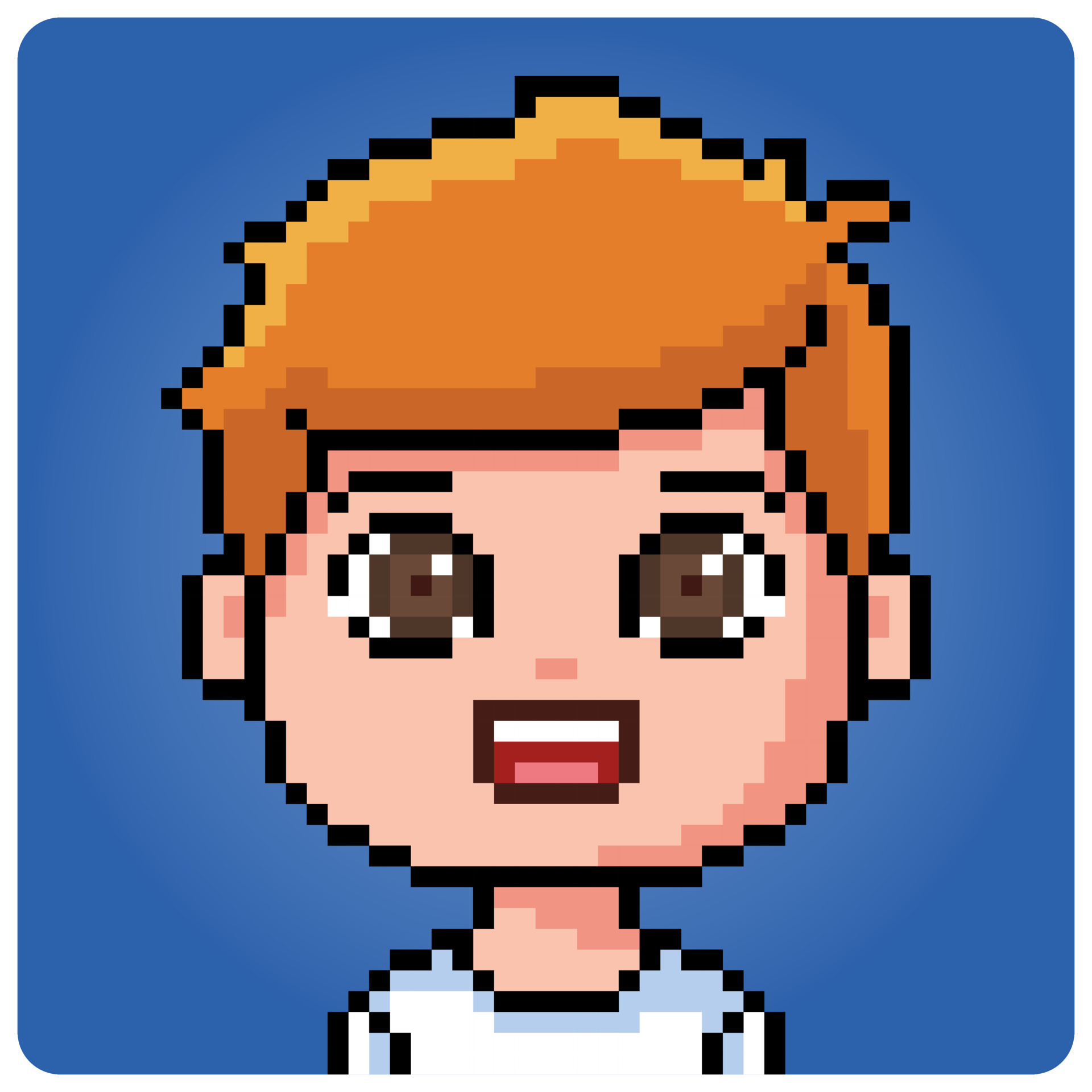 8 bit pixel human portrait. Cartoon boy for game assets in vector