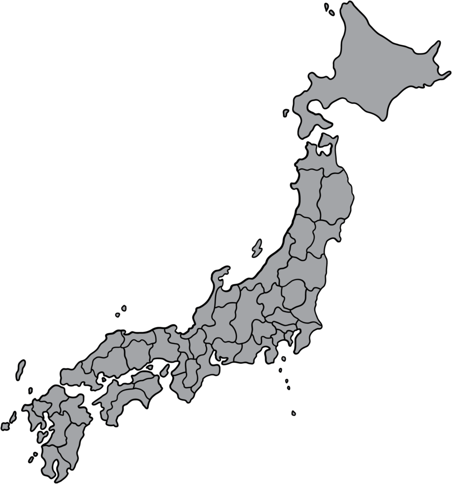 doodle freehand drawing of japan map. png