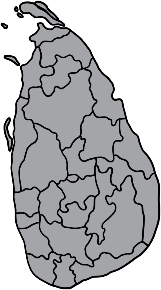 doodle freehand drawing of sri lanka map. png