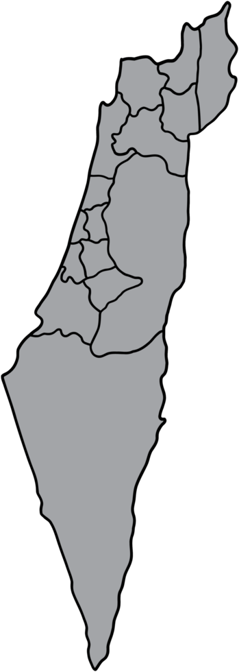 Doodle desenho à mão livre do mapa de Israel. png