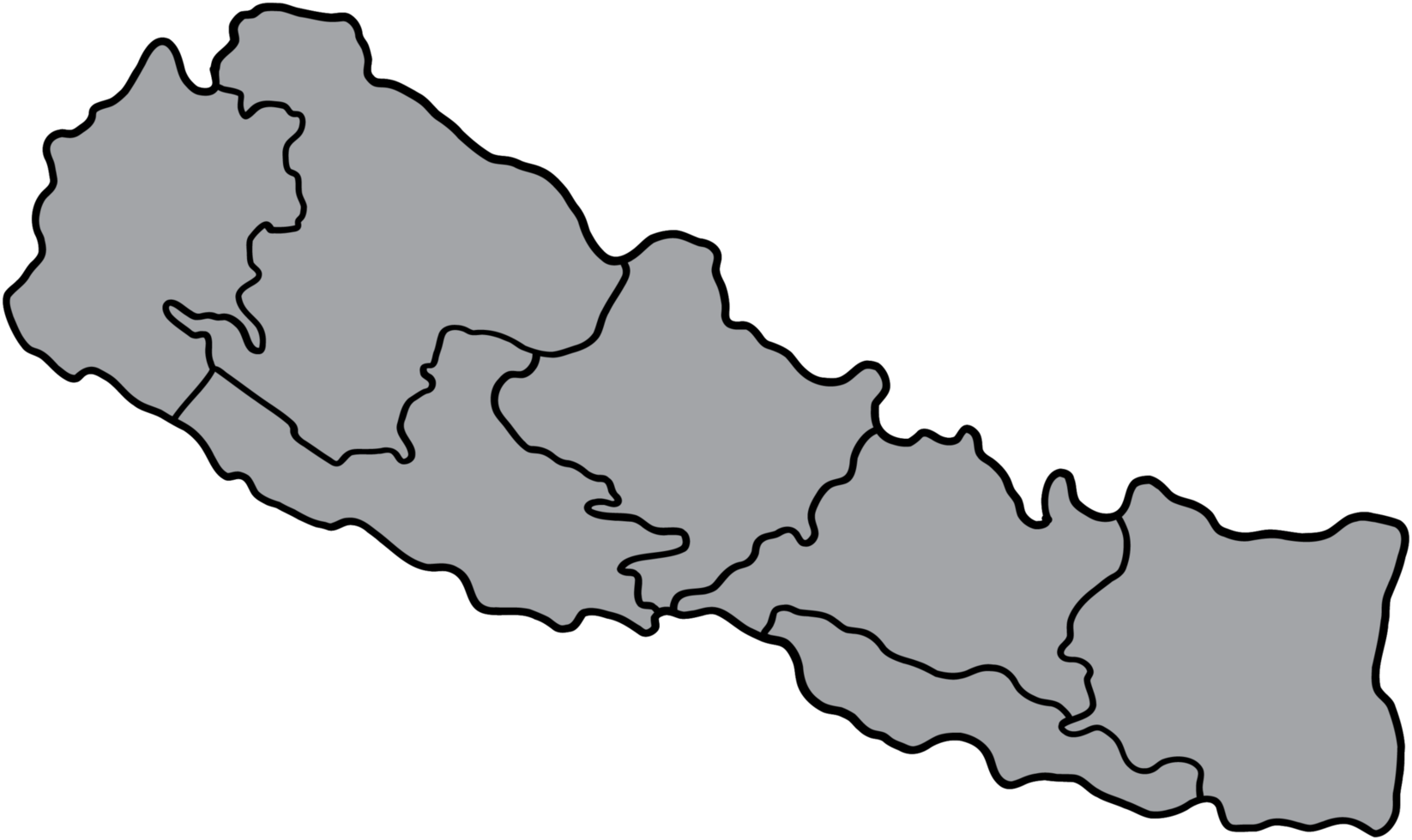 doodle freehand drawing of nepal map. png