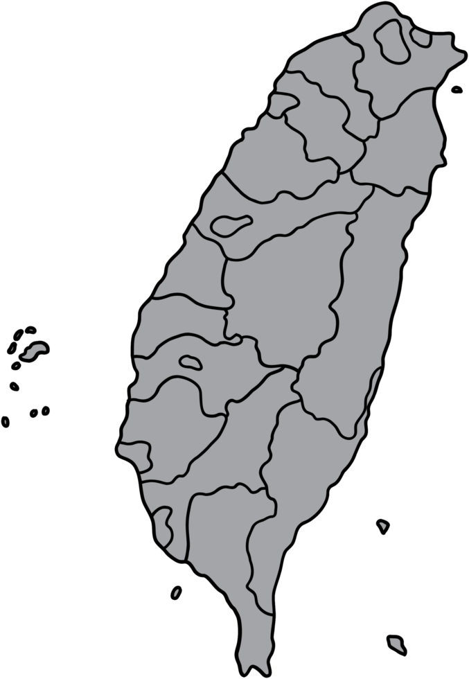 doodle freehand drawing of taiwan map. png