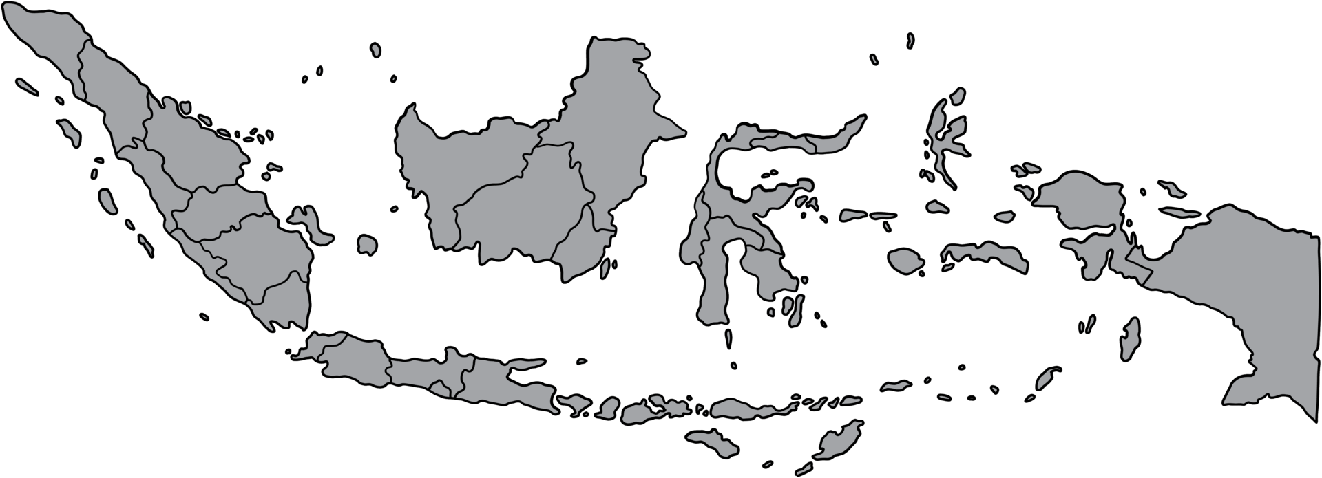 doodle freehand drawing of indonesia map. png