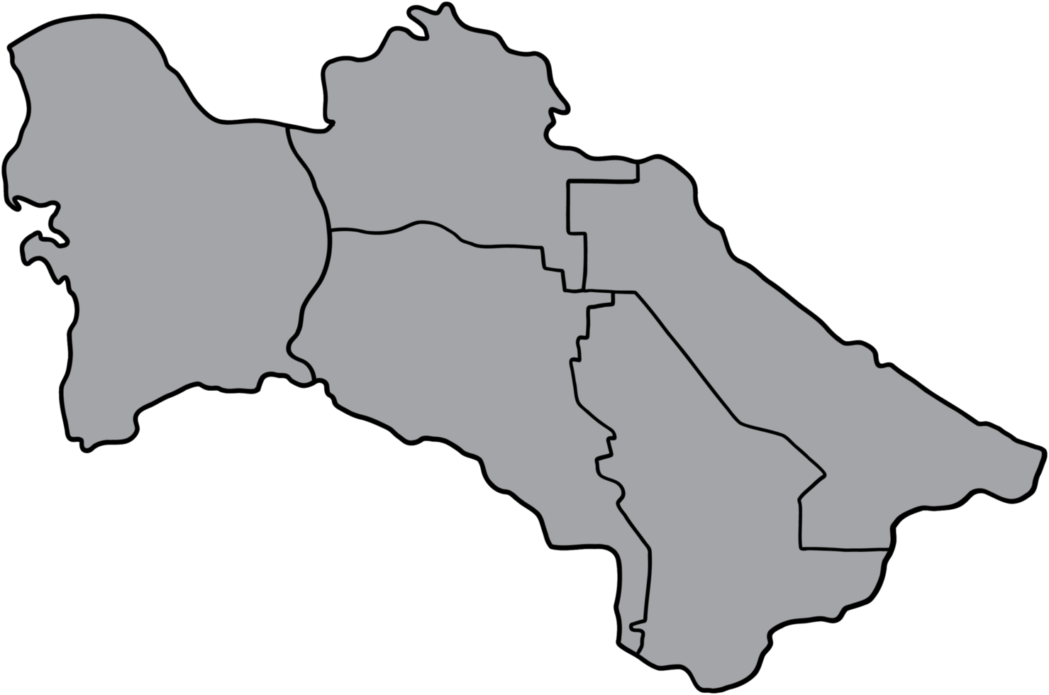 doodle freehand drawing of turkmenistan map. png