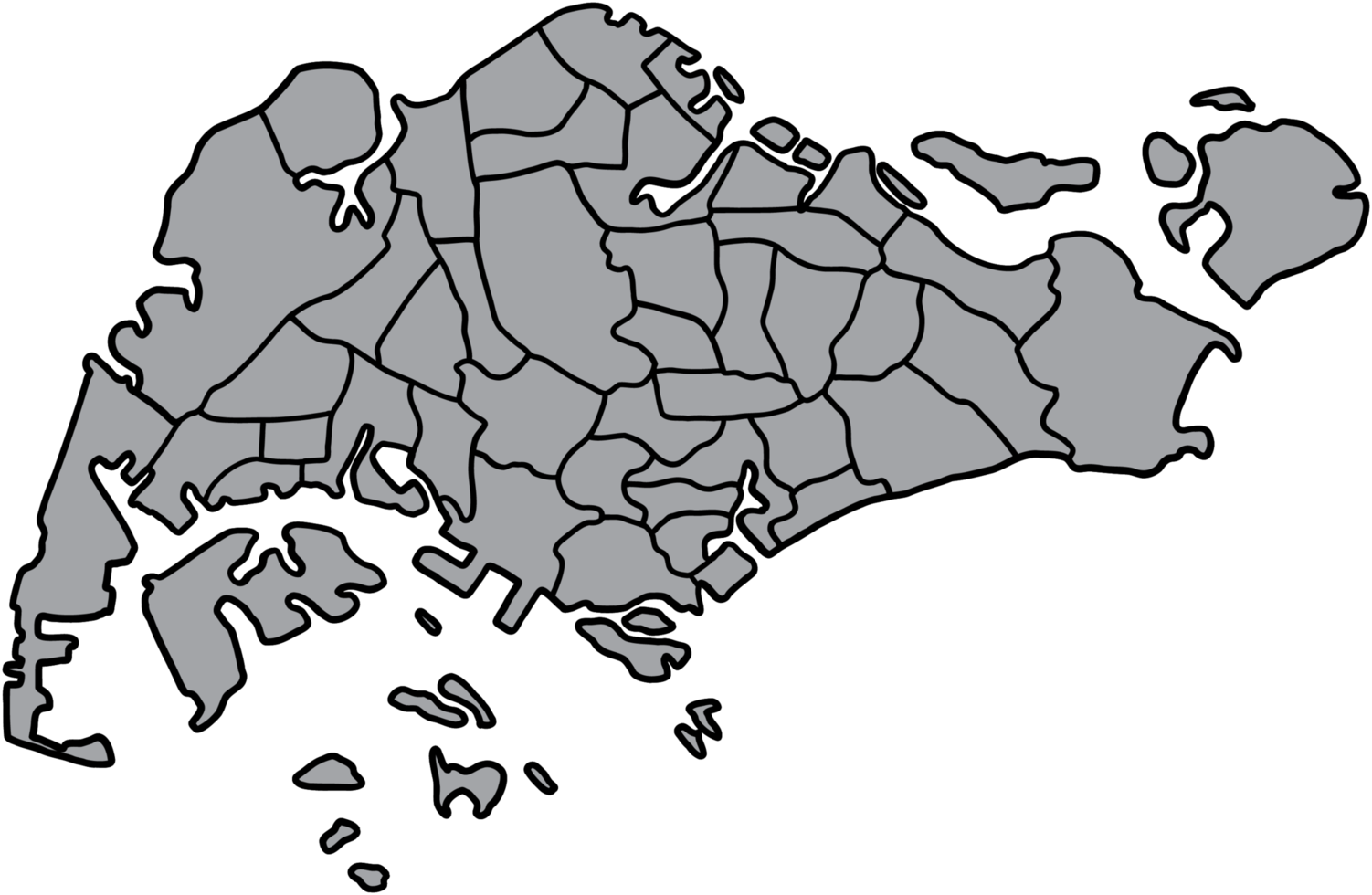 doodle freehand drawing of singapore map. png