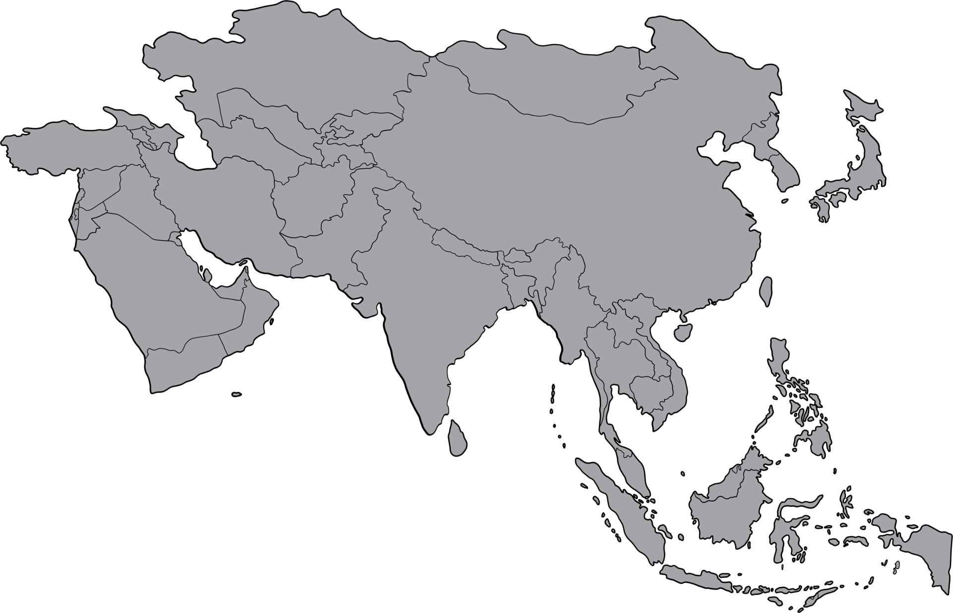 Doodle Freehand Drawing Of Asia Countries Map 19633230 PNG