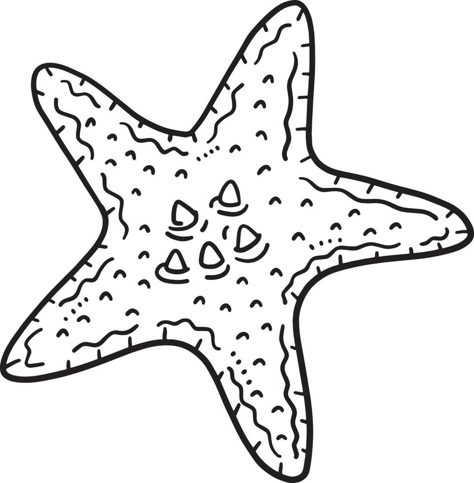 Starfish Isolated Coloring Page for Kids vector
