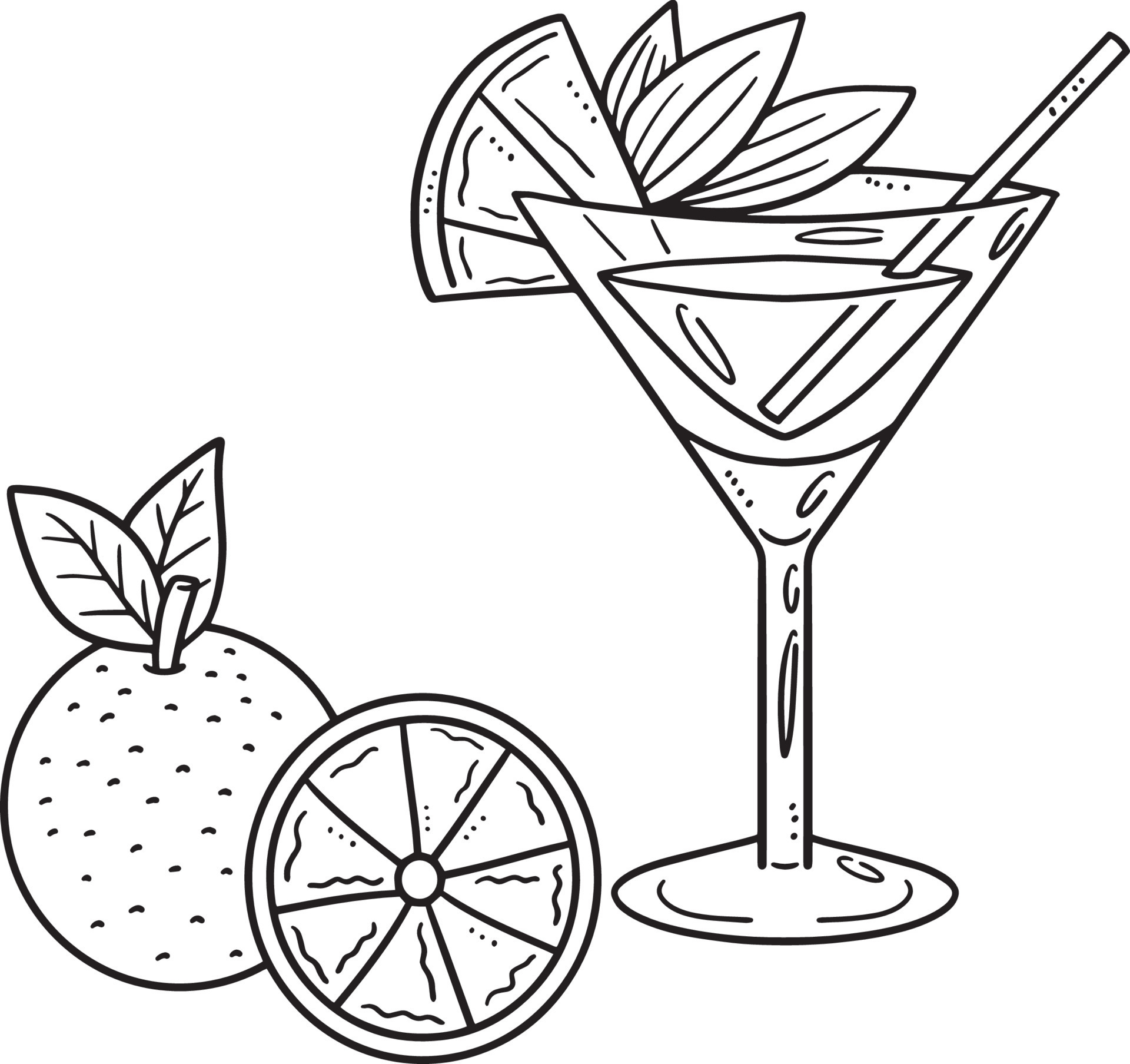 Cocktail Colouring Pages Sketch Coloring Page