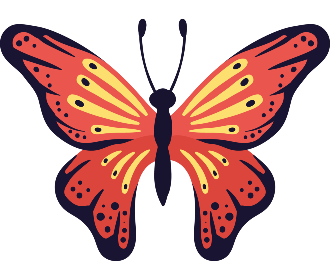 red butterfly with wings png