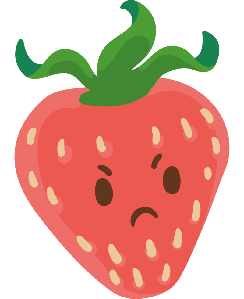 fruta de fresa kawaii png