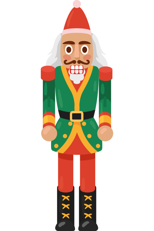 notenkraker soldaat met de kerstman hoed png