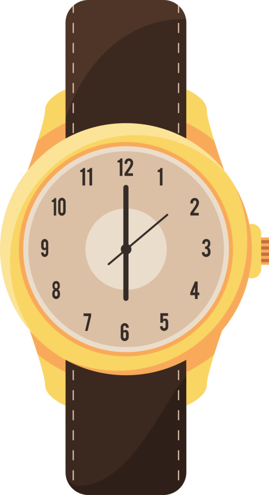 elegante dorado reloj de pulsera png