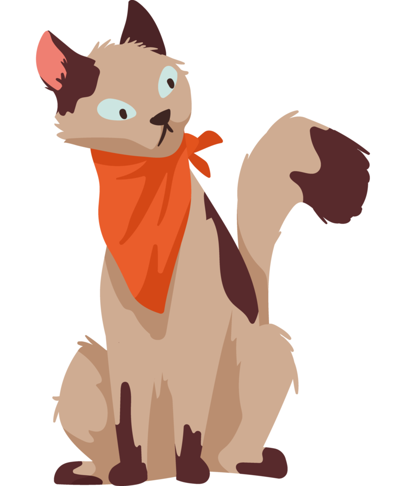 cute cat with kerchief png