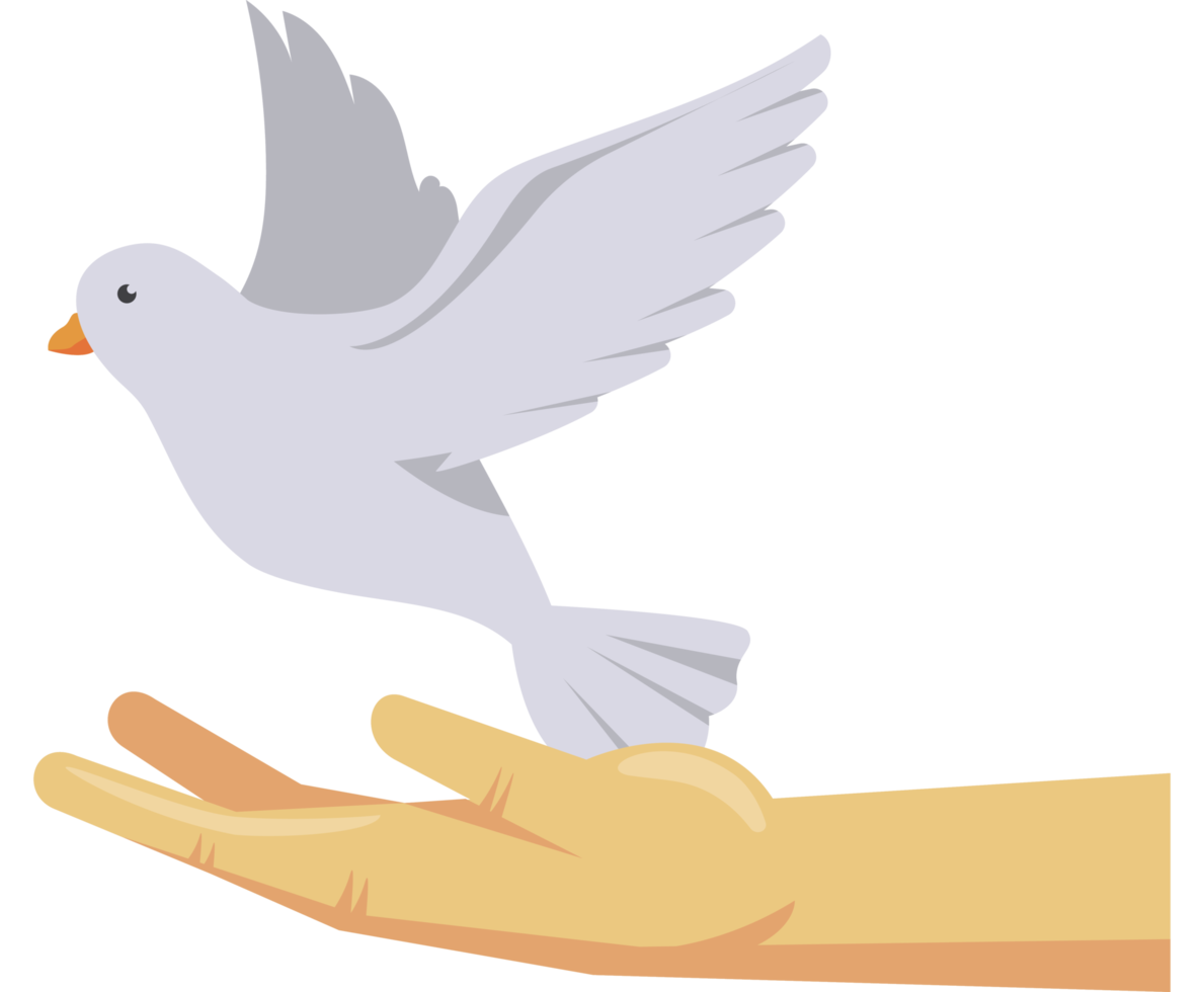 hand with peace dove png