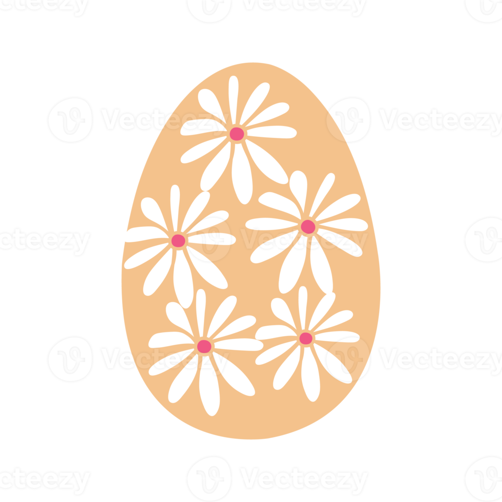 Happy Easter Egg artwork, Easter Egg Floral Design. png