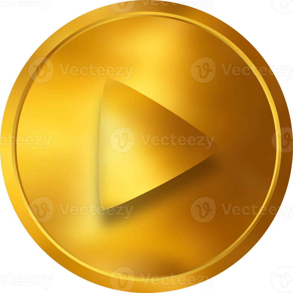 Golden Play Button png