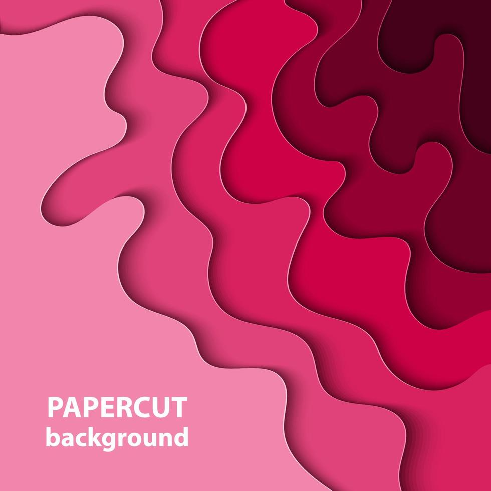 Vector background with magenta pink colorful paper cut shapes. 3D abstract paper art style, design layout for business presentations, flyers, posters, prints, decoration, cards, brochure