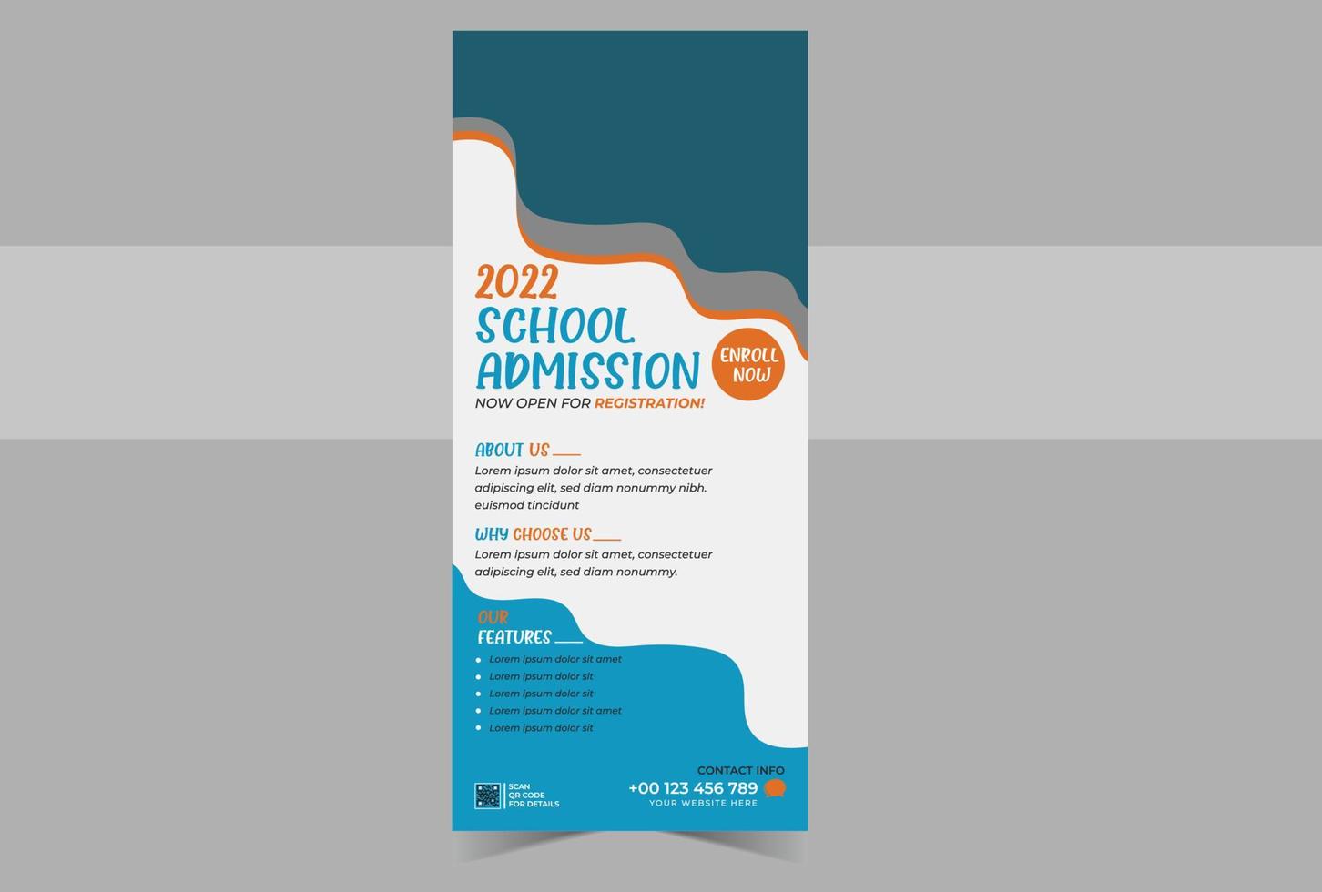 Kids School Admission DL Flyer vector