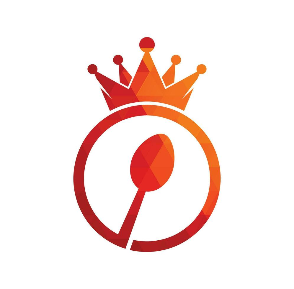 Food kingdom vector logo design. Royal food logo concept.