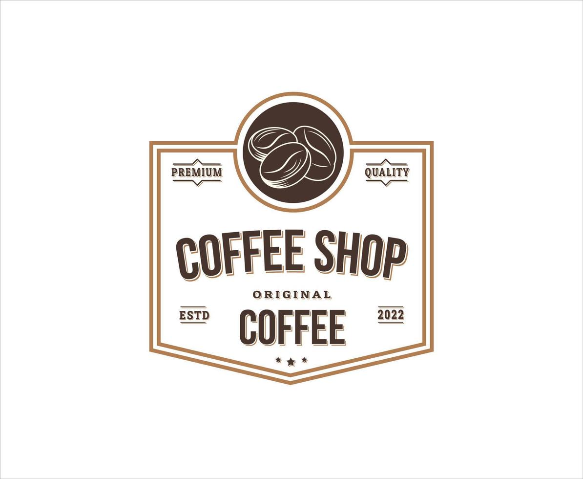 Coffee Beans retro logo vintage vector