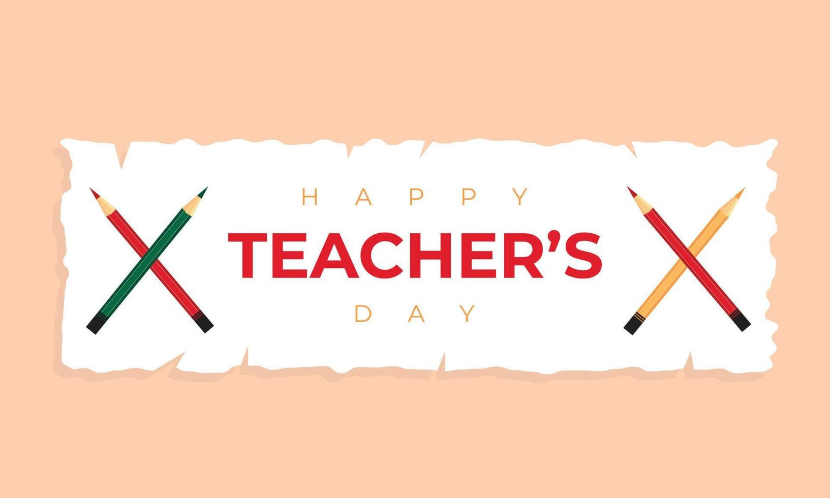 Happy teachers' day social media banner design template with education elements vector