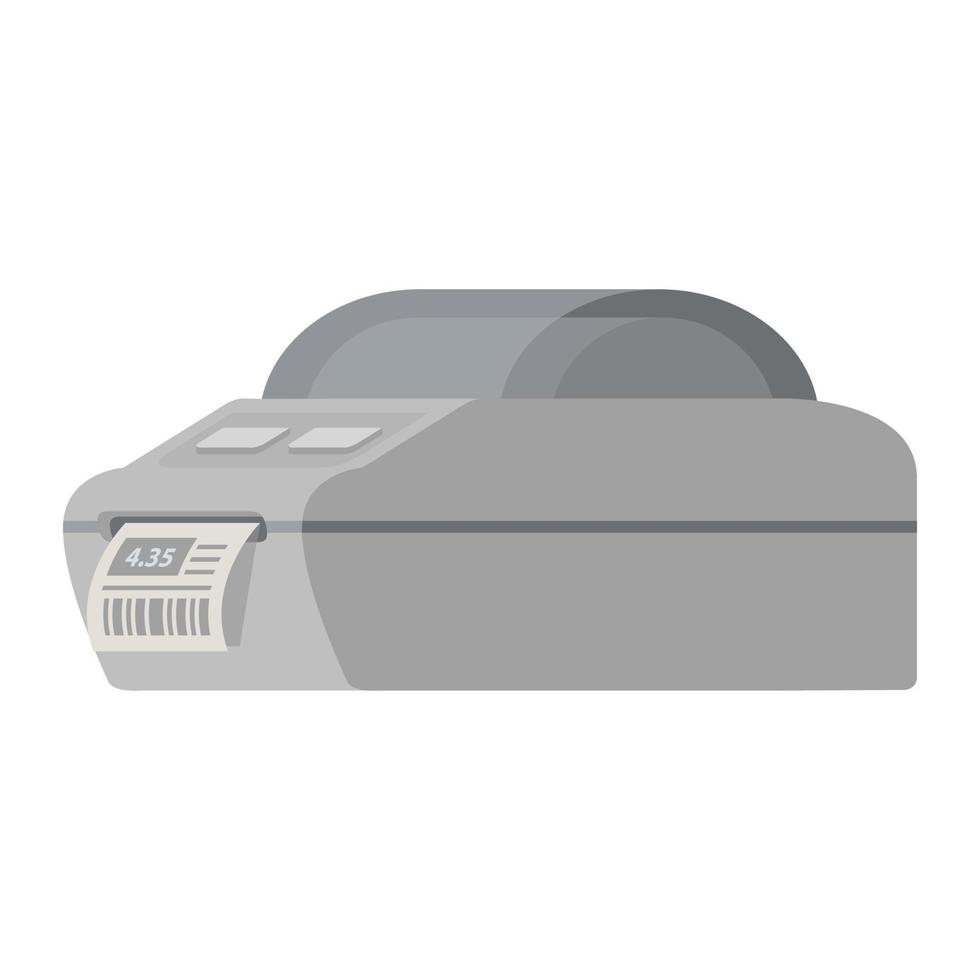 Bar code printer.Label printer isolated on white background.Vector flat realistic illustration. vector