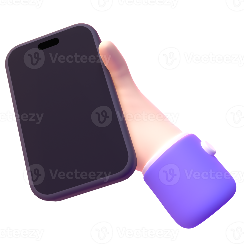 teléfono del dispositivo en renderizado 3d para presentación web de activos gráficos u otros png