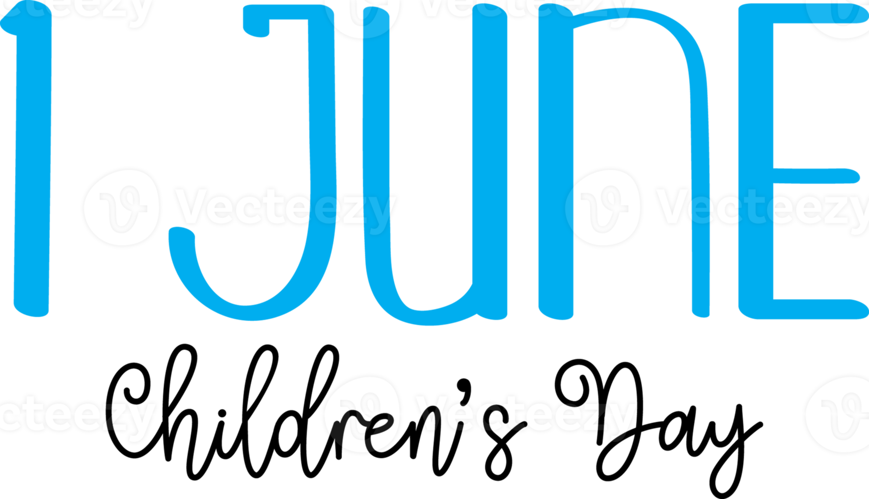 Blue Text Lettering Children's Day cut out png
