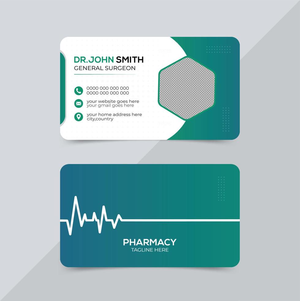 Modern medical healthcare doctor business card template design vector