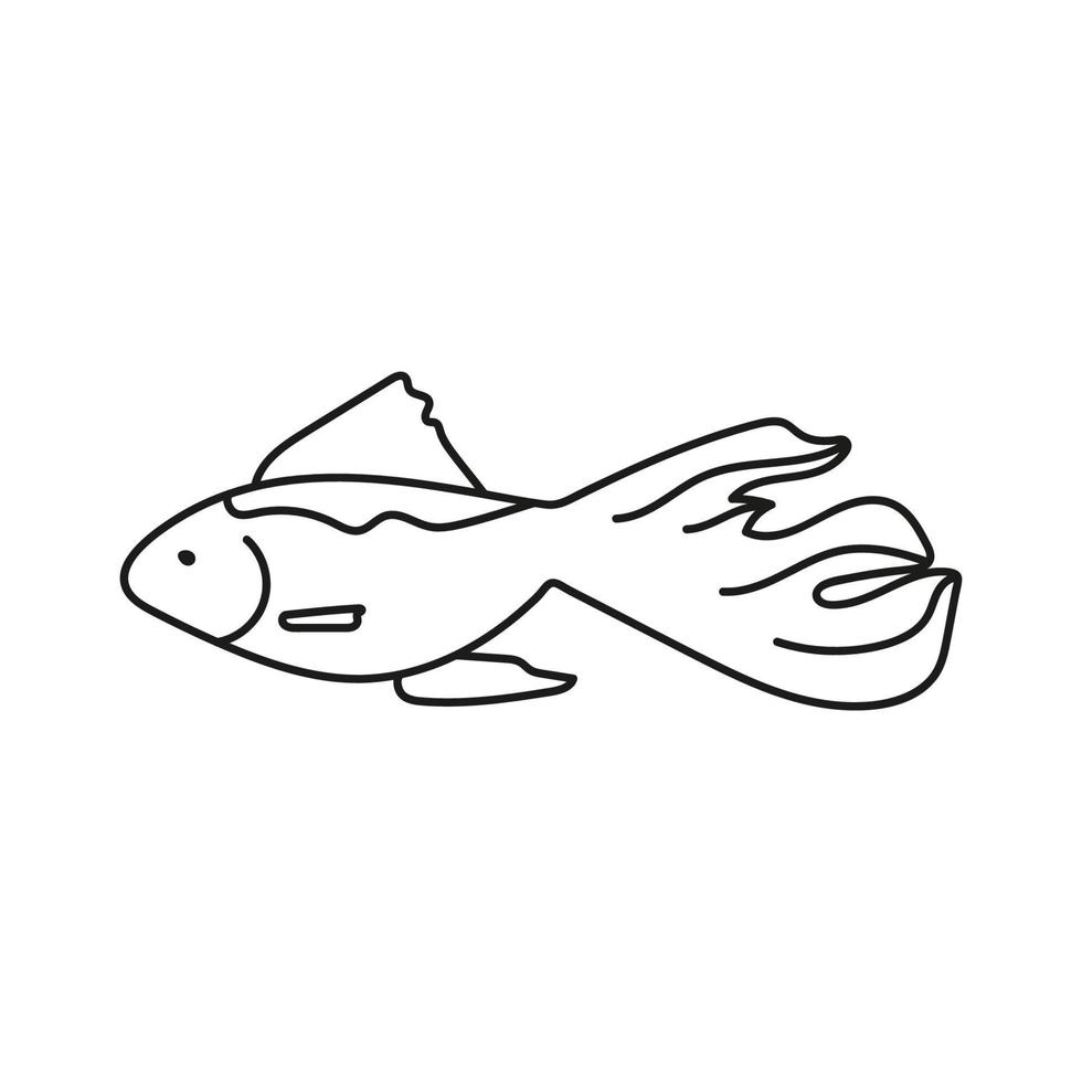 Hand drawn vector illustration of an aquarium fish