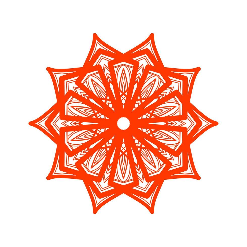 Ilustración de vector de diseño plano de patrón de mandala asiático. patrón de flor de círculo oriental