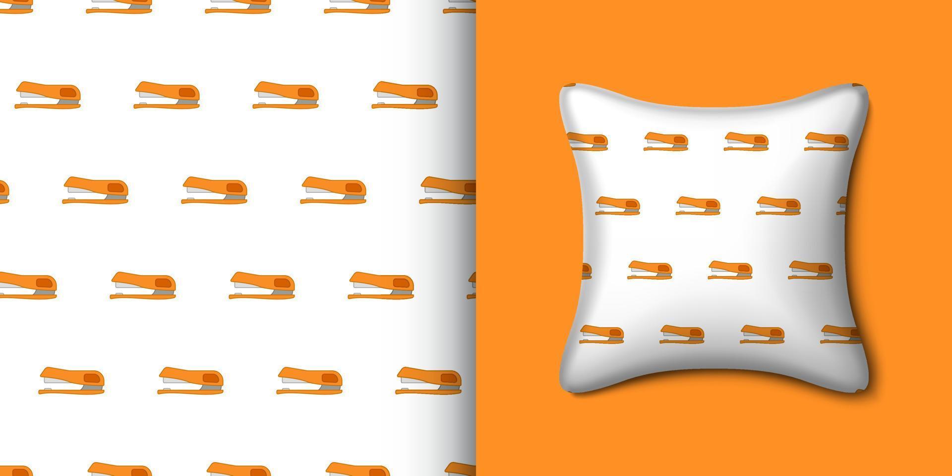 Stapler seamless pattern with pillow. Vector illustration