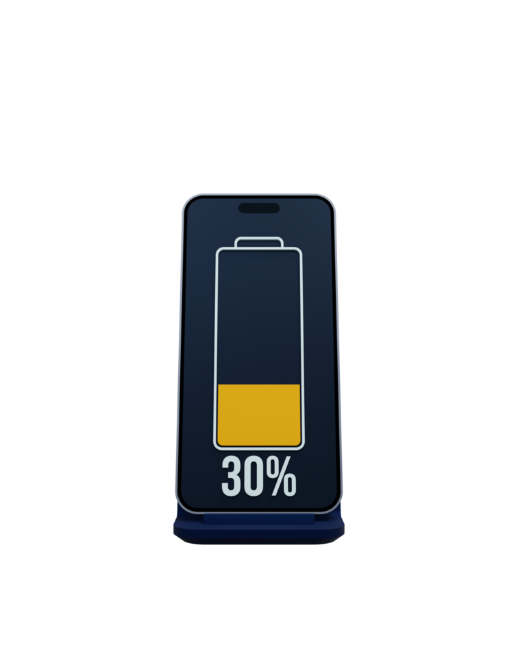 Wireless Smartphone Battery Charging Percentage Indicator Symbol 3D Illustration png