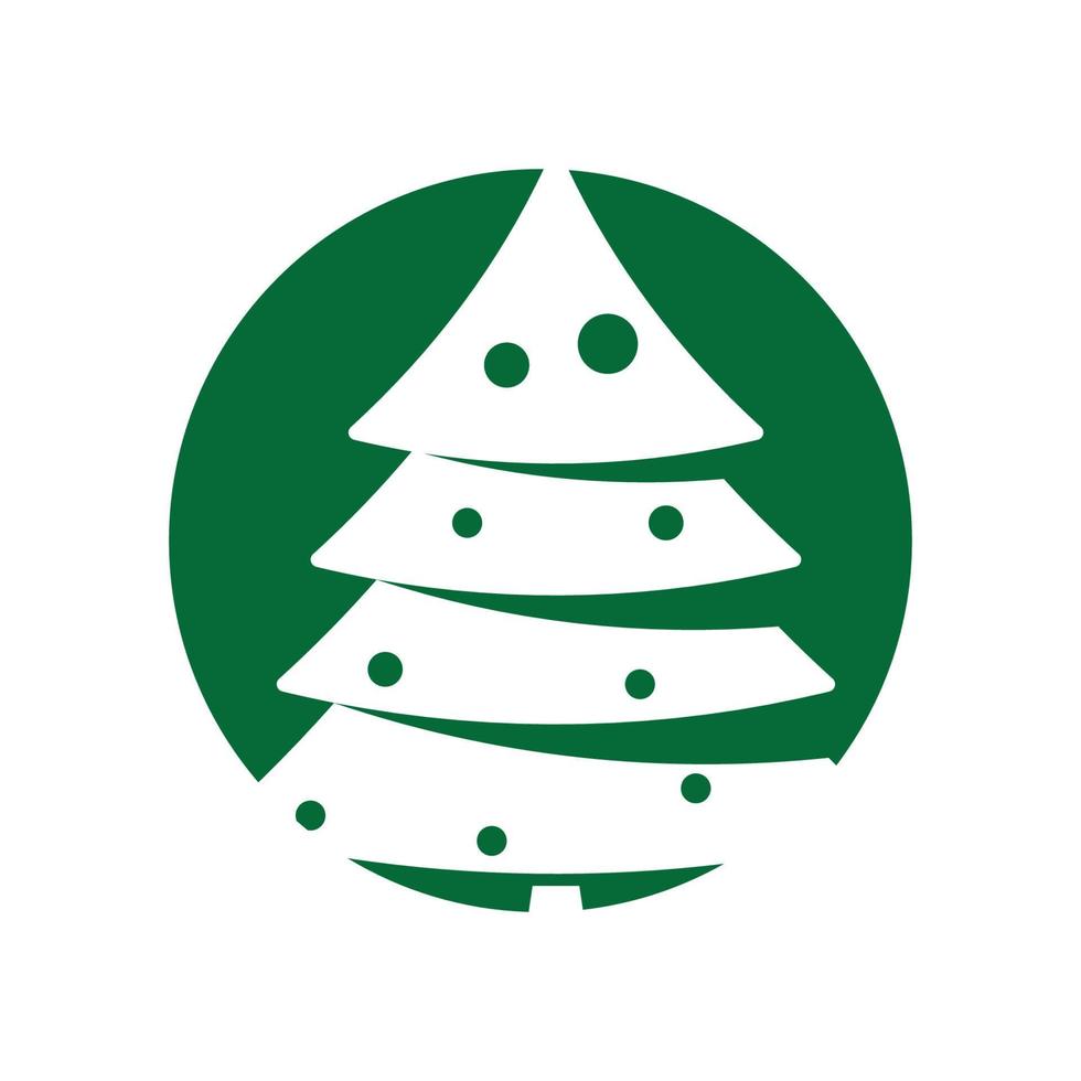 Pine tree illustration vector flat design template