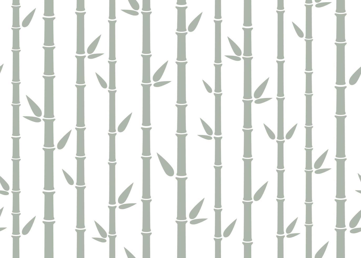 Bamboo seamless pattern. Simple flat bamboo background with stalk, branch and leaves. Nature backdrop design. Abstract asian texture. Vector illustration on white background